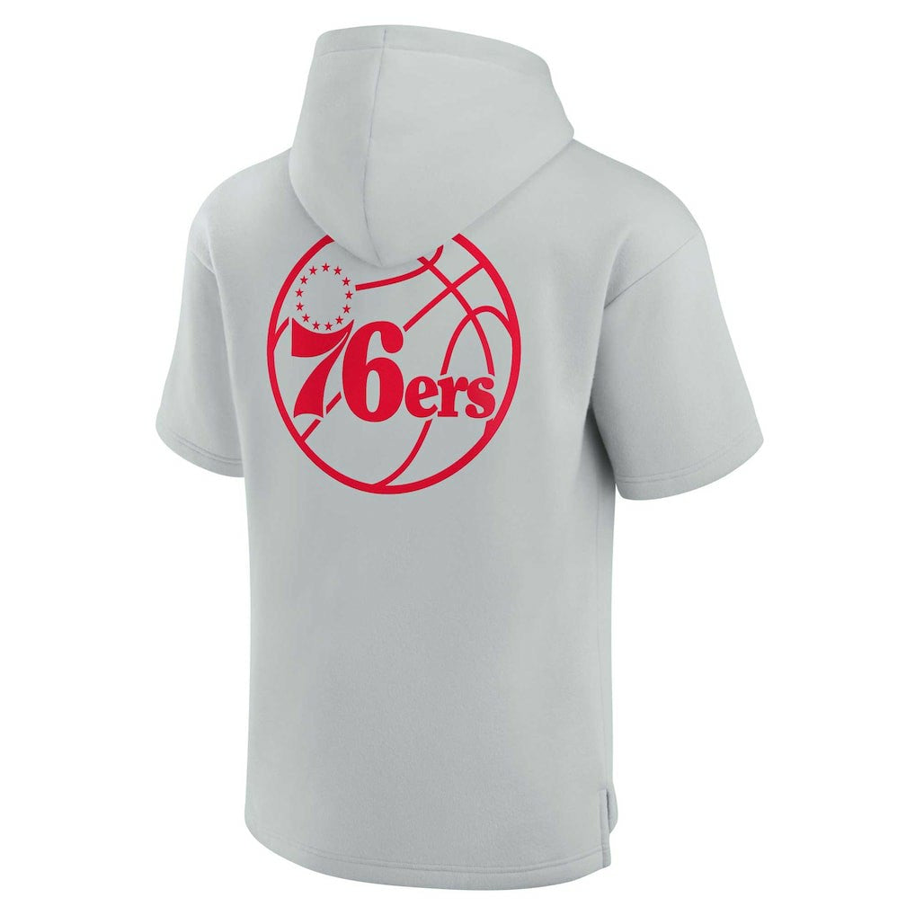Philadelphia 76ers Unisex Elements Super Soft Fleece Short Sleeve Pullover Hoodie Gray - NBA