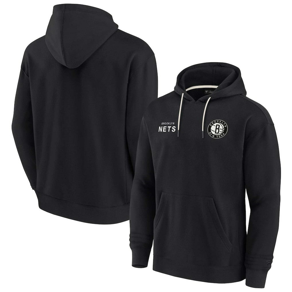 Brooklyn Nets Unisex Elements Super Soft Fleece Pullover Hoodie Black - NBA
