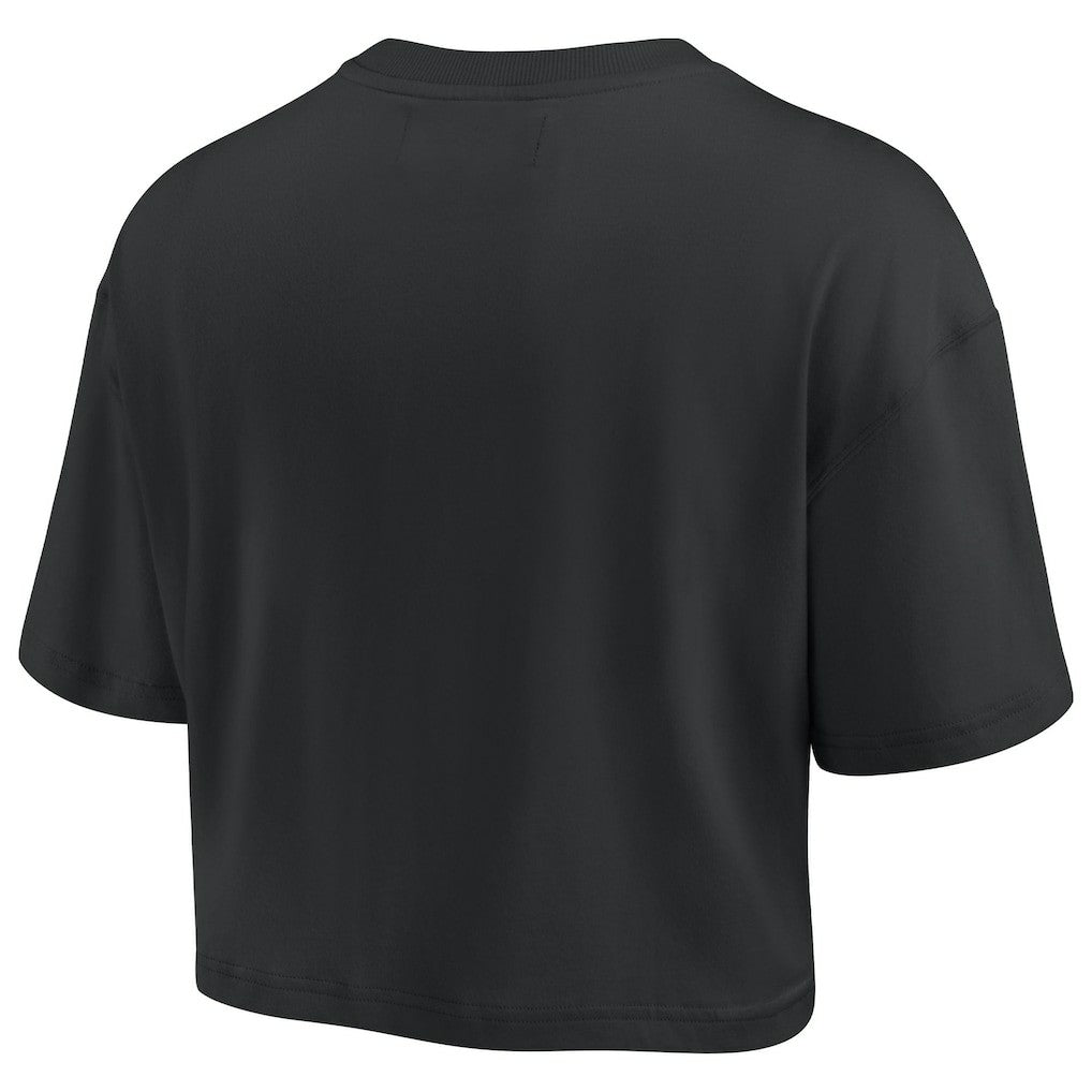 Philadelphia 76ers Women's Elements Super Soft Boxy Cropped T-Shirt Black - NBA