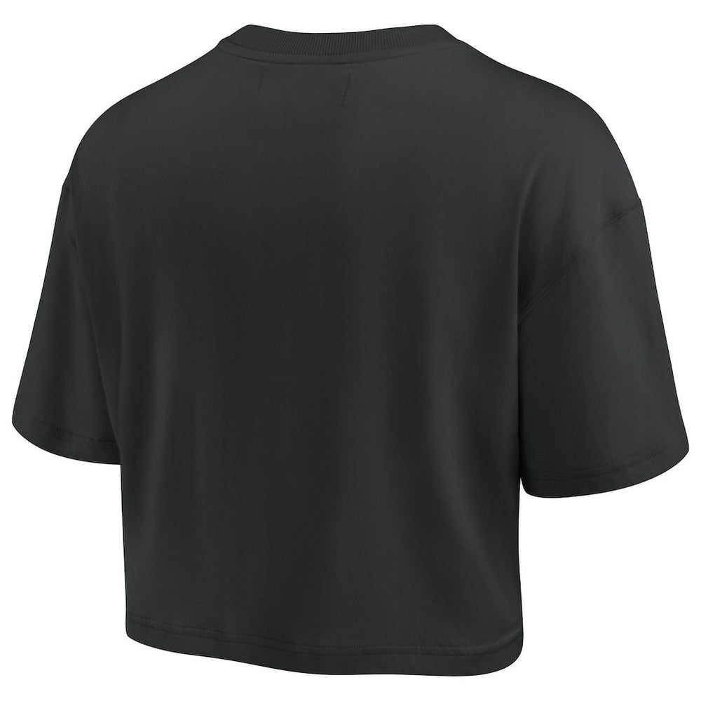 Philadelphia 76ers Women's Elements Super Soft Boxy Cropped T-Shirt Black - NBA