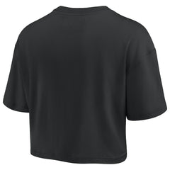 Philadelphia 76ers Women's Elements Super Soft Boxy Cropped T-Shirt Black - NBA