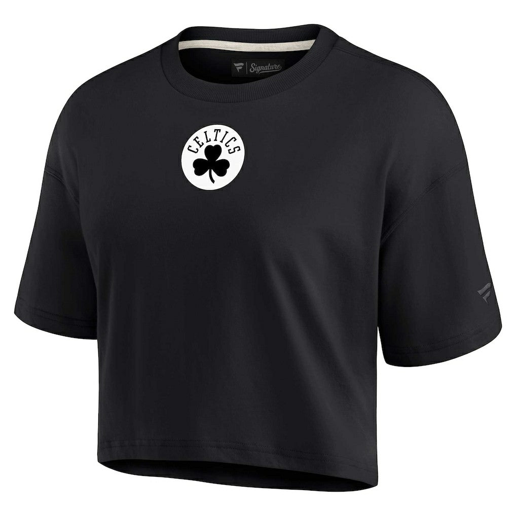 Boston Celtics Women's Elements Super Soft Boxy Cropped T-Shirt Black - NBA