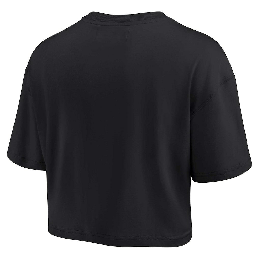 Chicago Bulls Women's Elements Super Soft Boxy Cropped T-Shirt Black - NBA