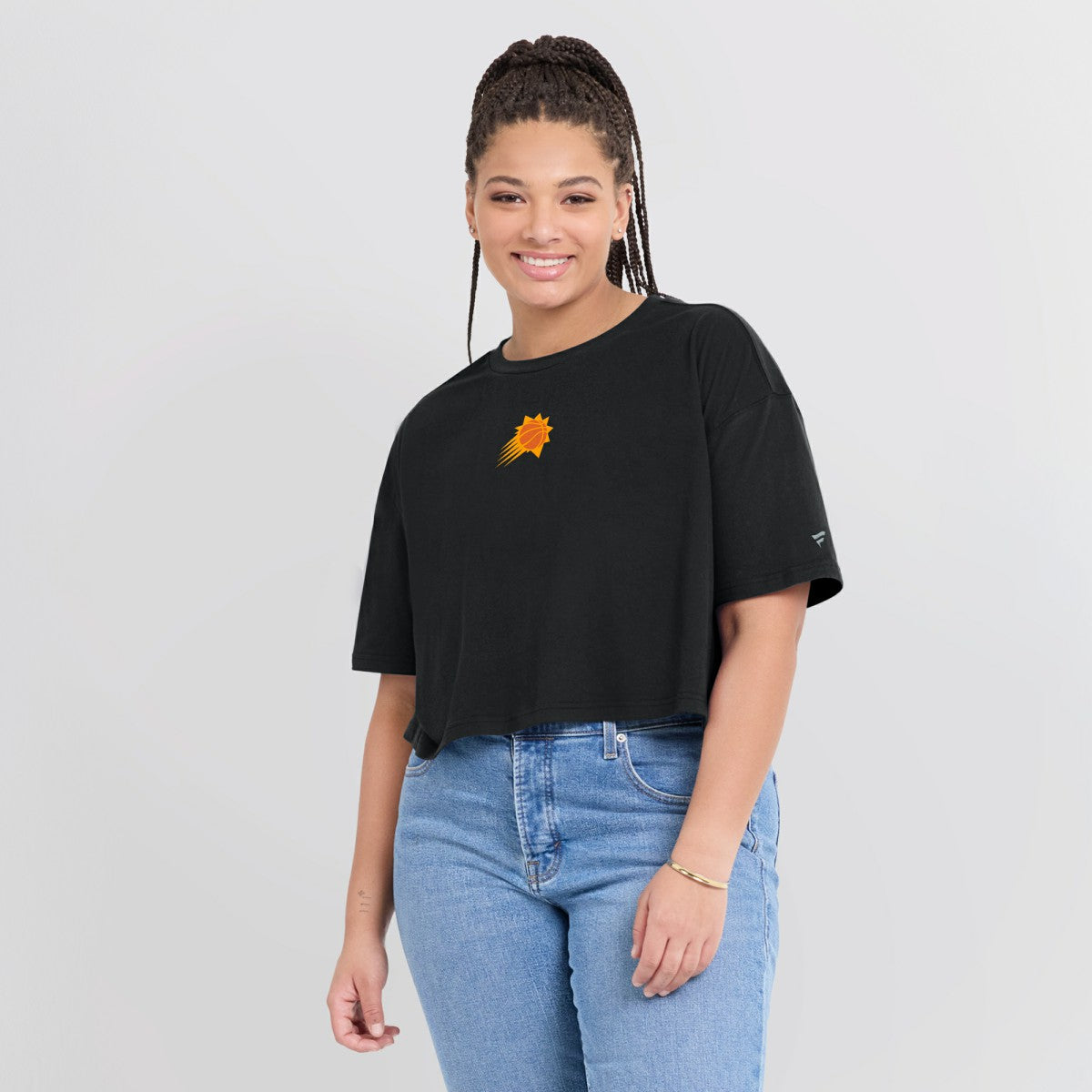 Phoenix Suns Women's Elements Super Soft Boxy Cropped T-Shirt Black - NBA