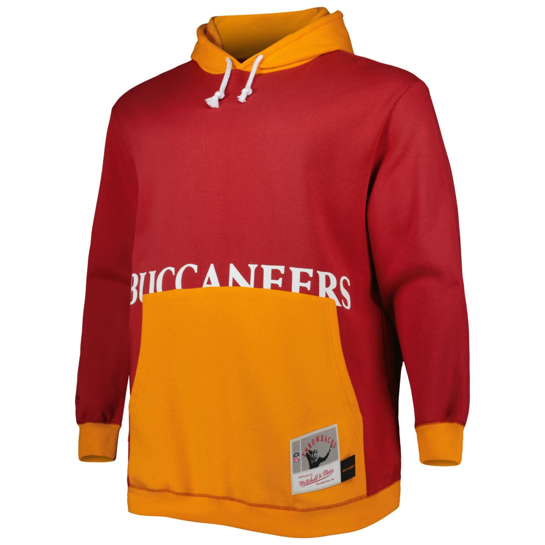 Tampa Bay Buccaneers Big & Tall Big Face Pullover Hoodie Red/Orange | Mitchell & Ness