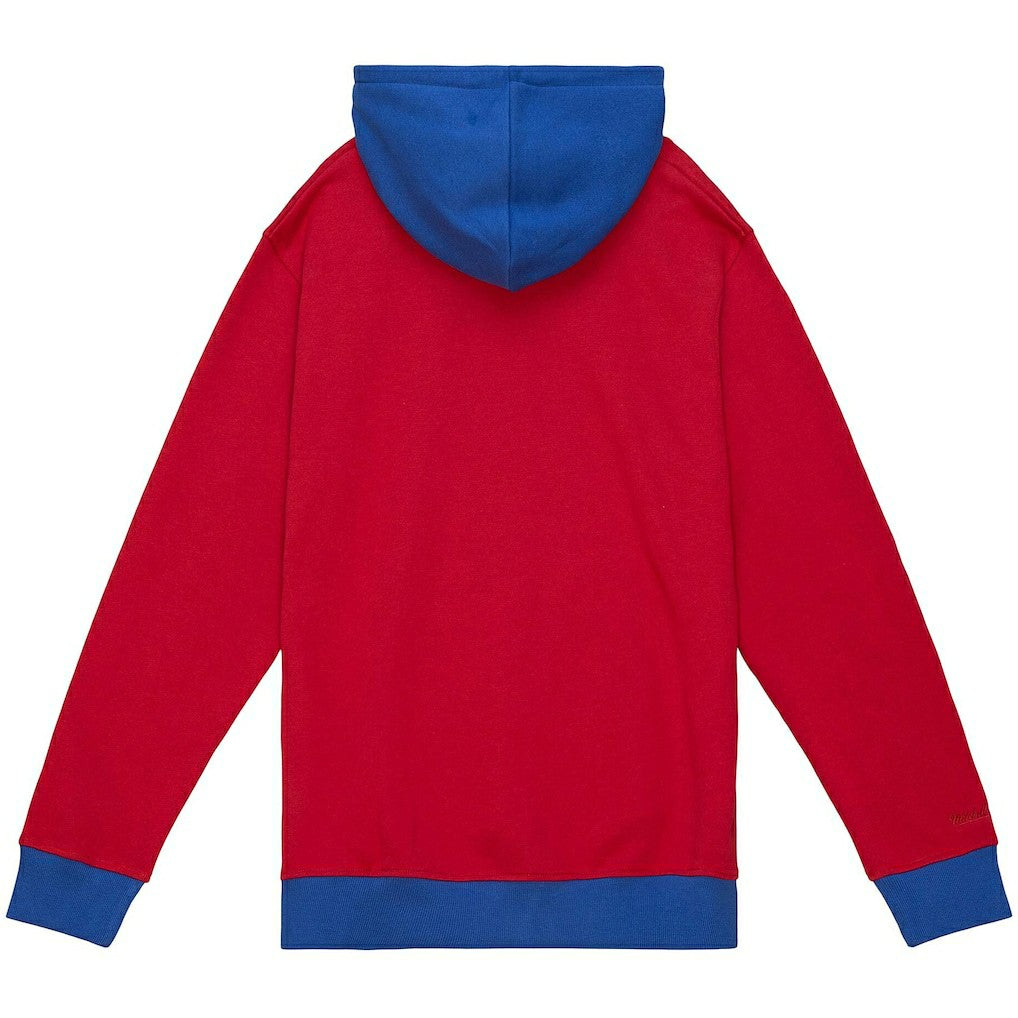 New England Patriots Big & Tall Big Face Pullover Hoodie Red/Navy | Mitchell & Ness