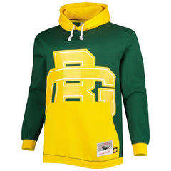 Green Bay Packers Big & Tall Big Face Pullover Hoodie Green/Gold | Mitchell & Ness