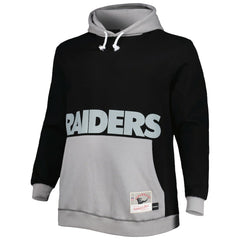Las Vegas Raiders Big & Tall Big Face Pullover Hoodie Black/Silver | Mitchell & Ness