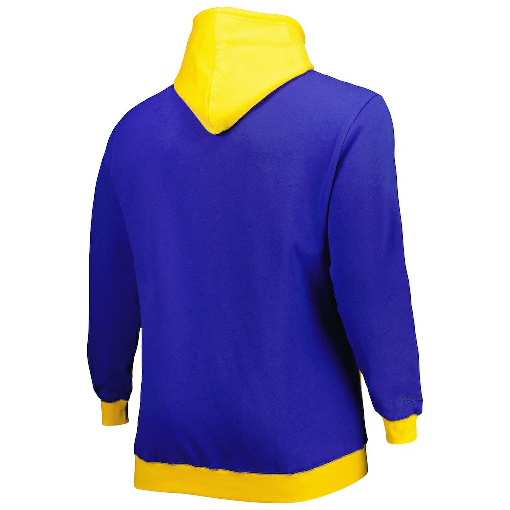 Los Angeles Rams Big & Tall Big Face Pullover Hoodie Royal/Gold | Mitchell & Ness
