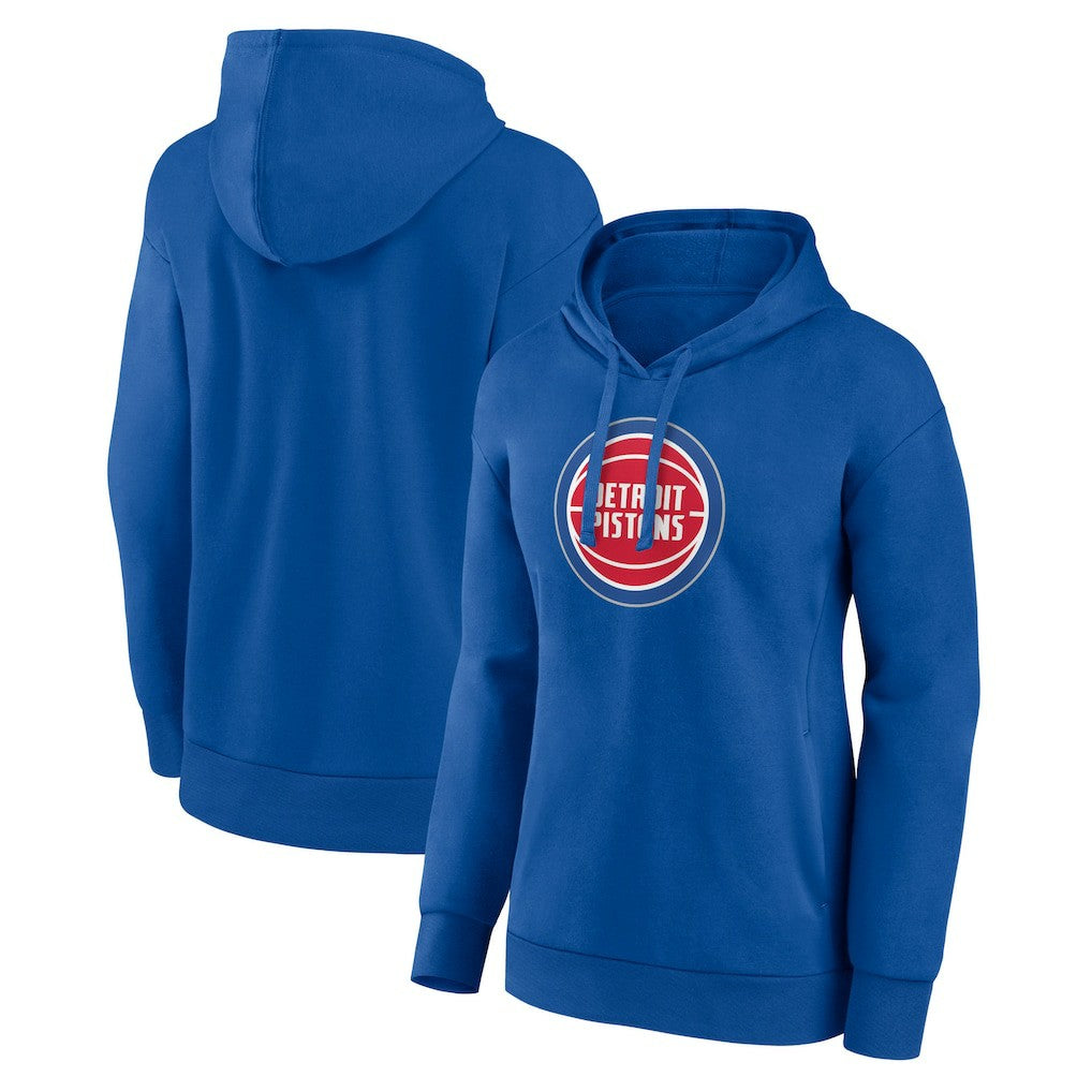 Detroit Pistons Women's Team Primary Logo Pullover Hoodie Blue - NBA