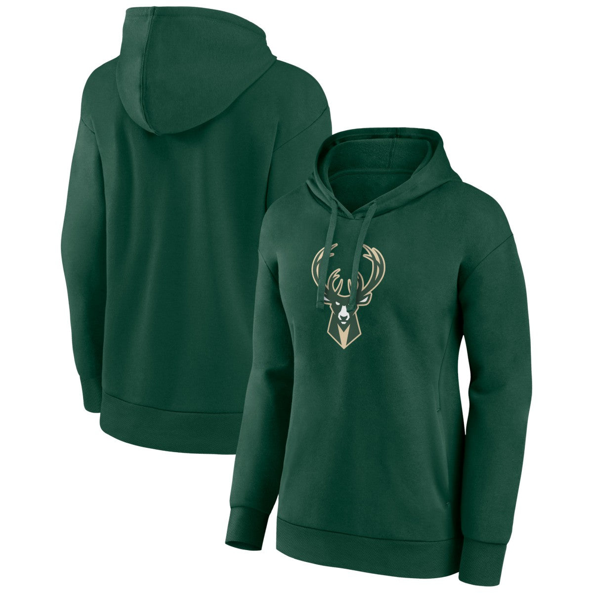 Milwaukee Bucks Women's Team Primary Logo Pullover Hoodie Hunter Green - NBA