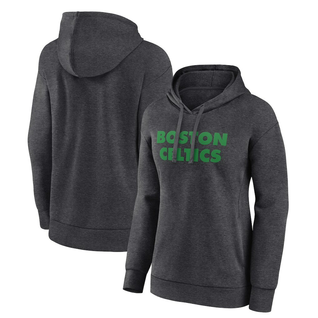 Boston Celtics Women's Wordmark Alt Pullover Hoodie Charcoal - NBA