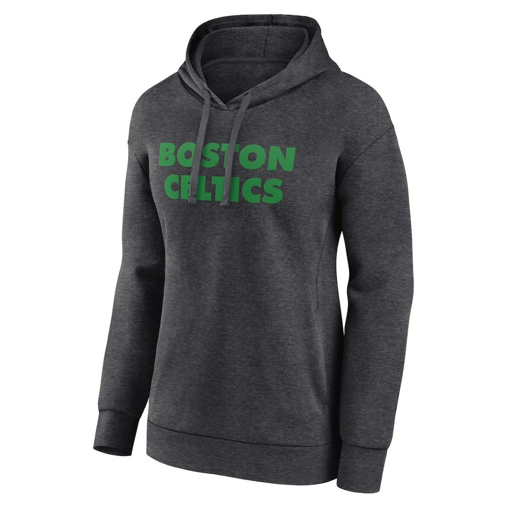 Boston Celtics Women's Wordmark Alt Pullover Hoodie Charcoal - NBA