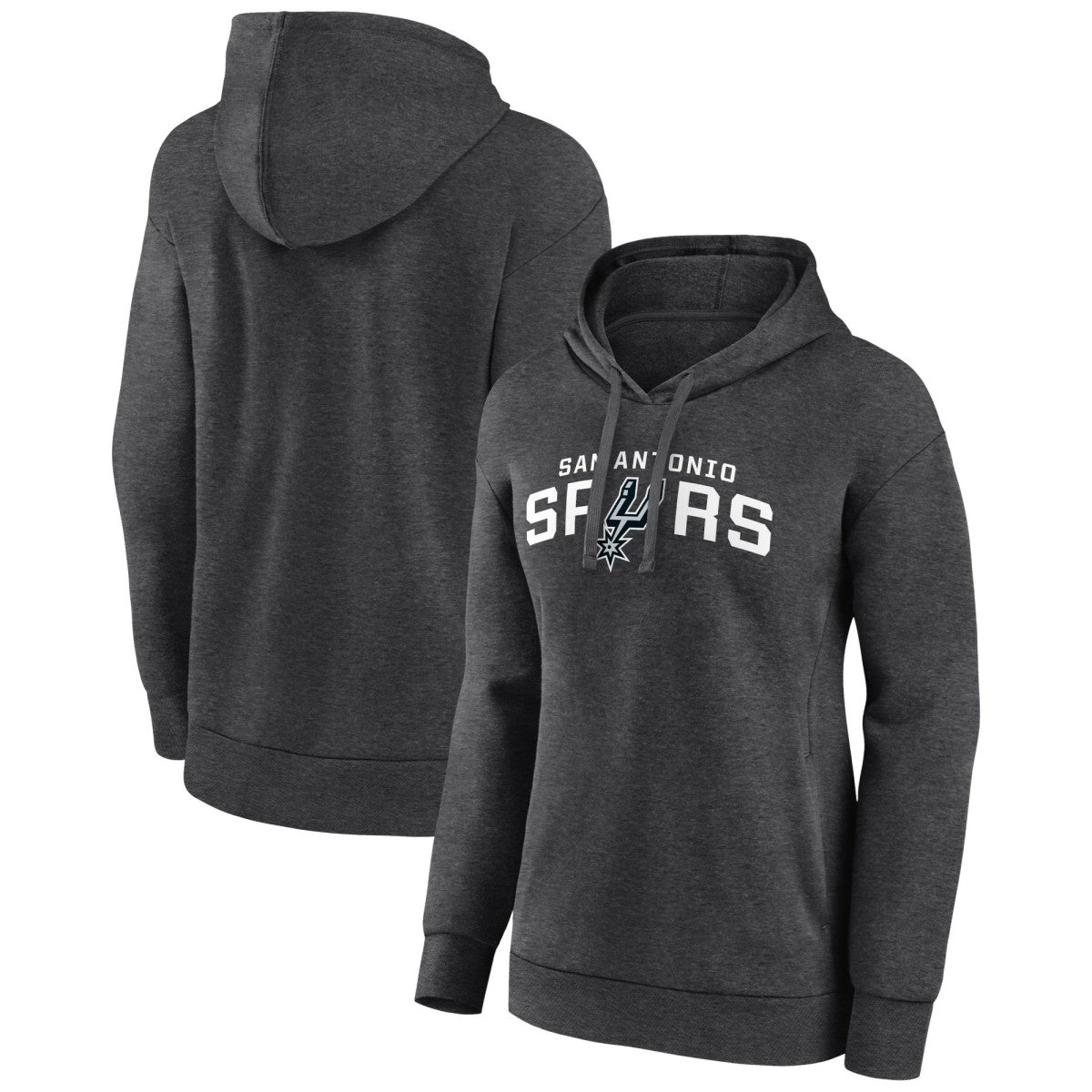 San Antonio Spurs Women's Wordmark Alt Pullover Hoodie Charcoal - NBA