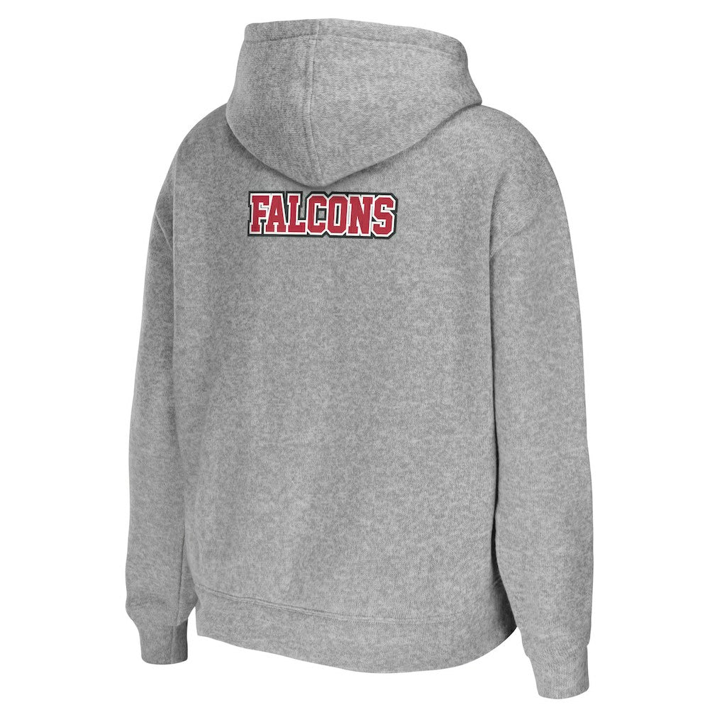 Atlanta Falcons WEAR by Erin Andrews Women's Team Full-Zip Hoodie Heathered Gray | NFL