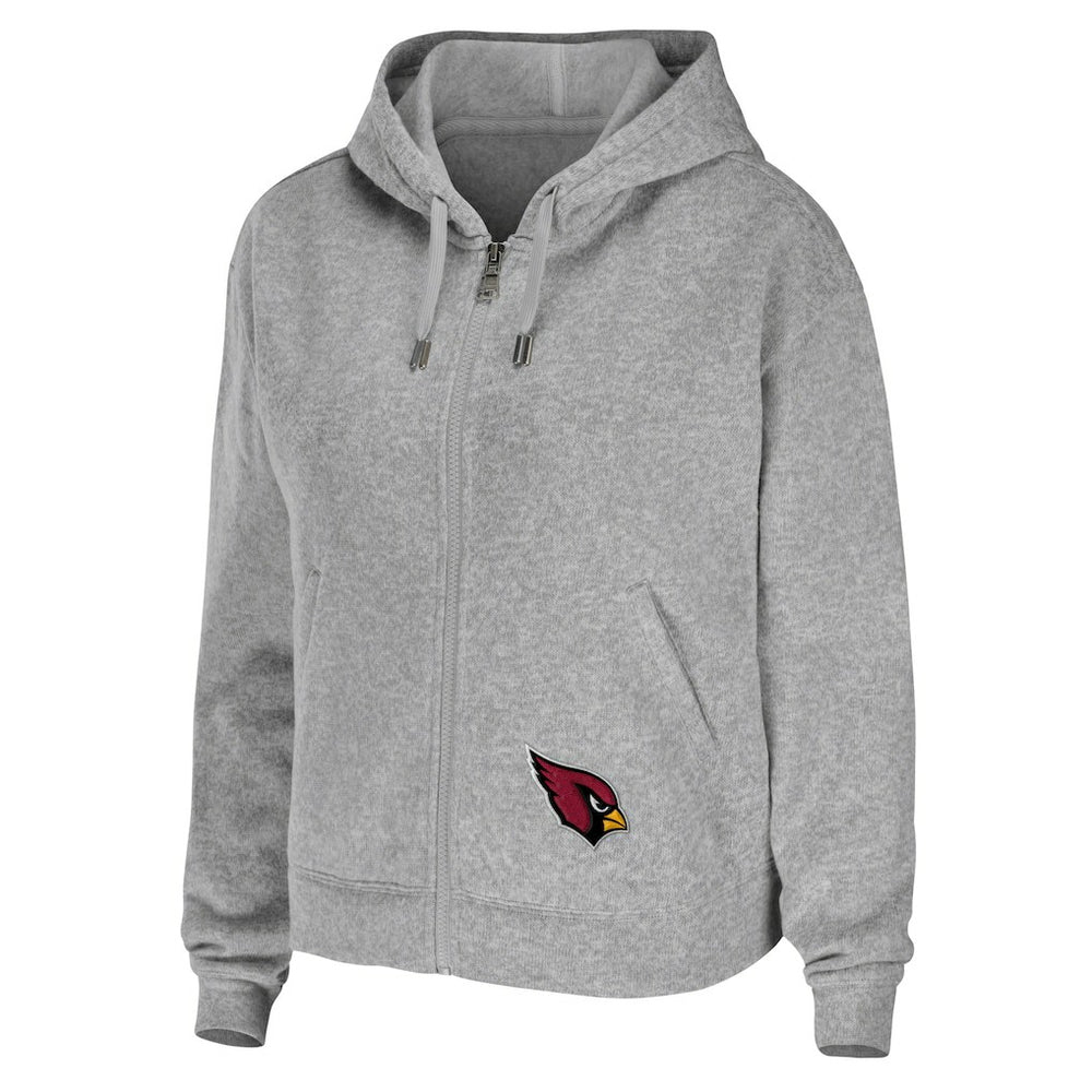 Arizona Cardinals WEAR by Erin Andrews Women's Team Full-Zip Hoodie Heathered Gray | NFL