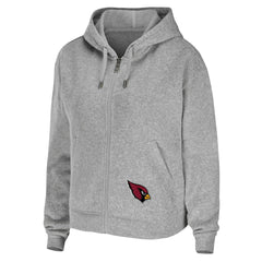 Arizona Cardinals WEAR by Erin Andrews Women's Team Full-Zip Hoodie Heathered Gray | NFL