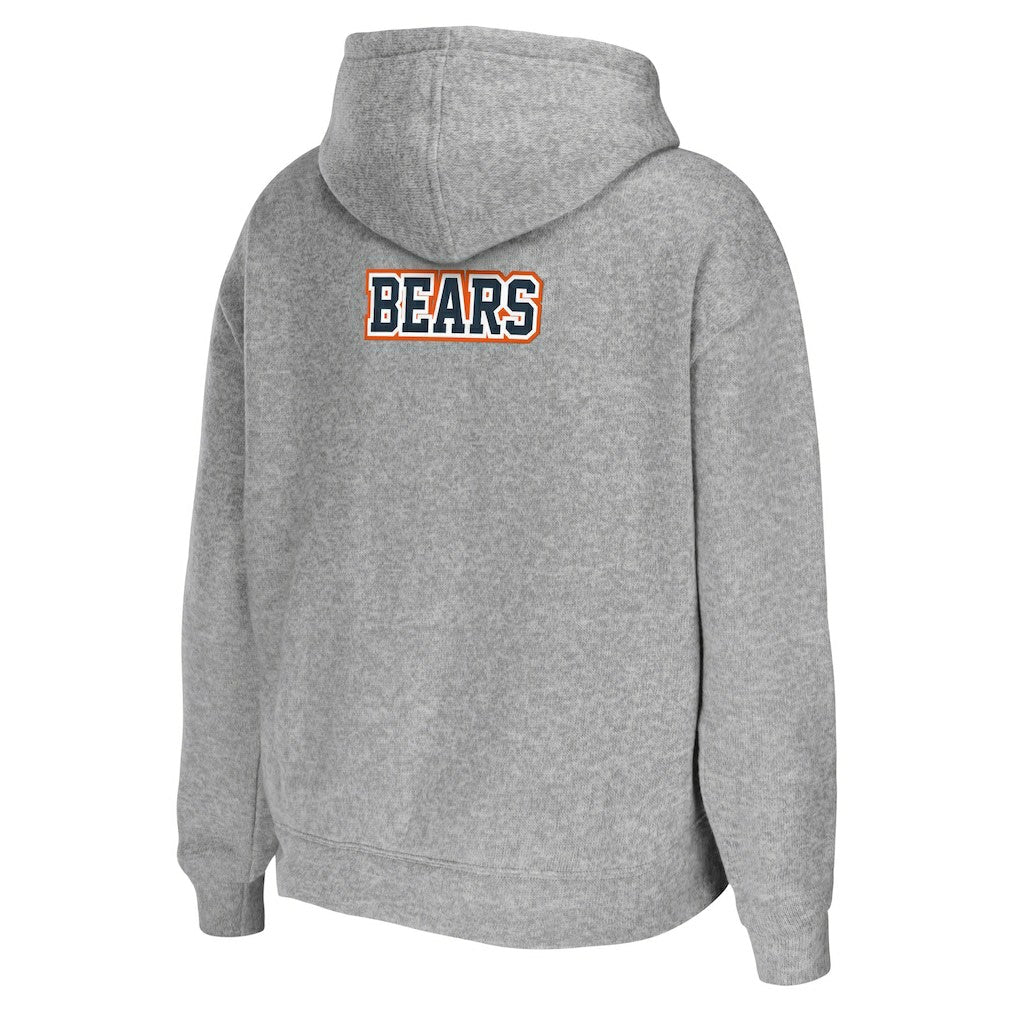 Chicago Bears WEAR by Erin Andrews Women's Team Full-Zip Hoodie Heathered Gray | NFL