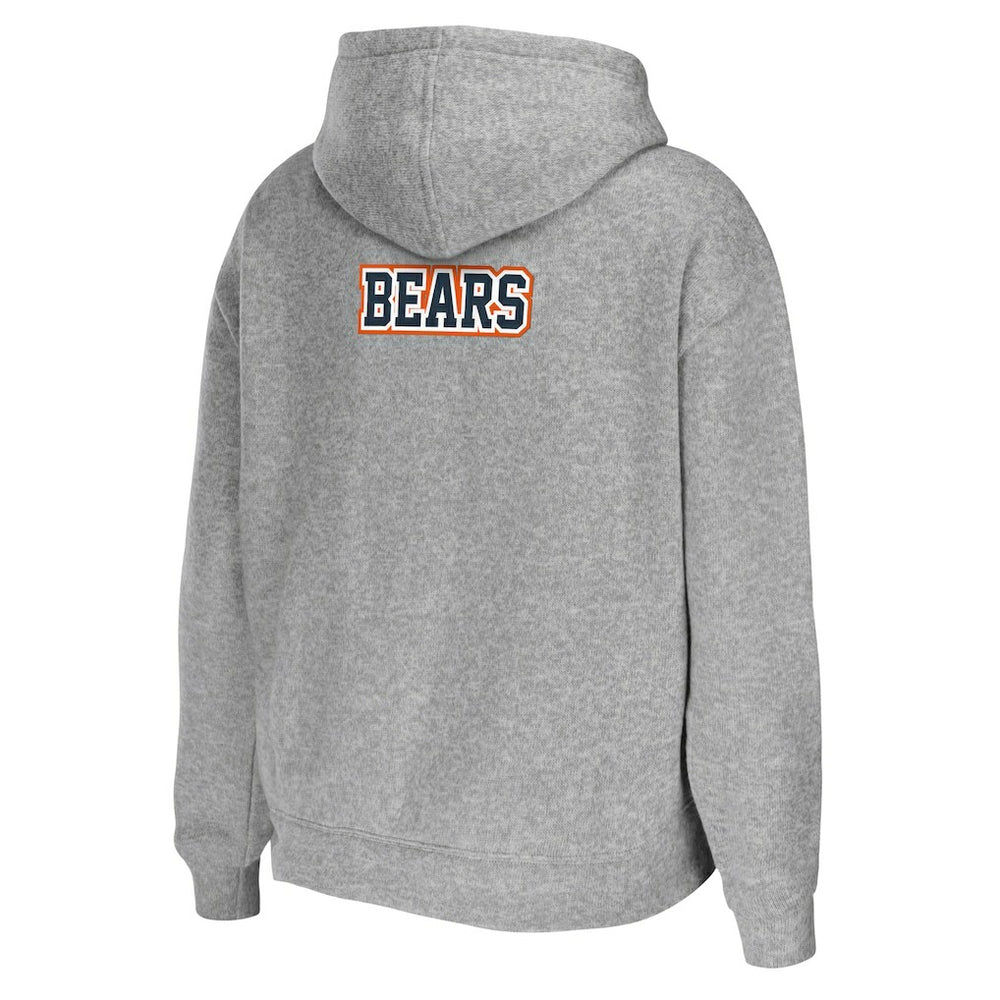 Chicago Bears WEAR by Erin Andrews Women's Team Full-Zip Hoodie Heathered Gray | NFL