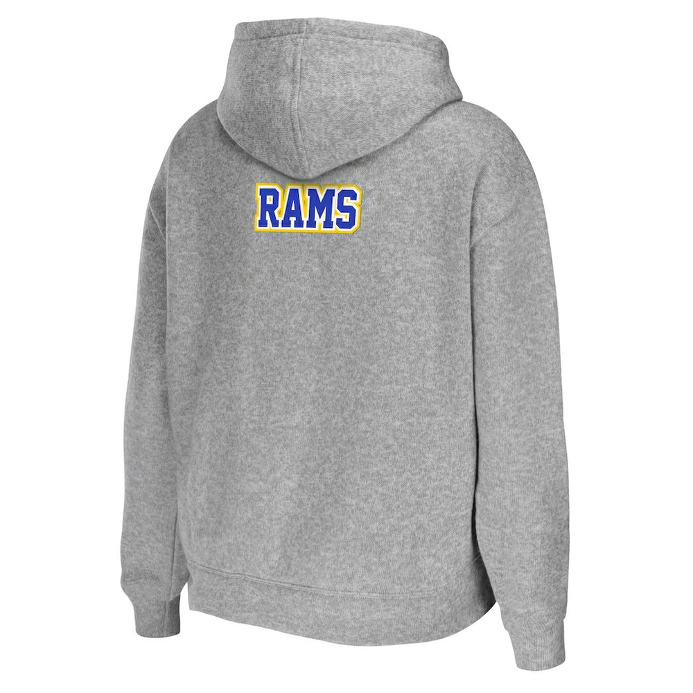 Los Angeles Rams WEAR by Erin Andrews Women's Team Full-Zip Hoodie Heathered Gray | NFL