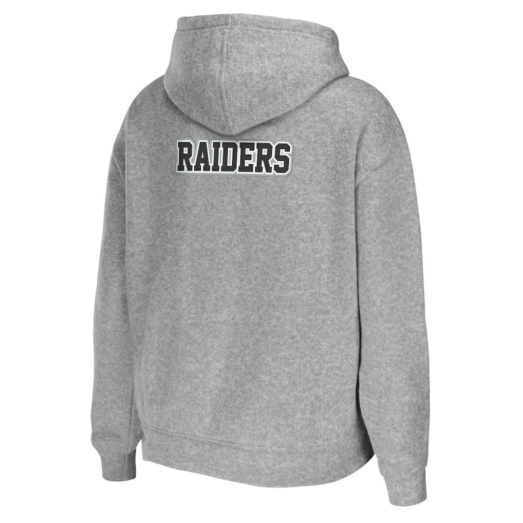 Las Vegas Raiders WEAR by Erin Andrews Women's Team Full-Zip Hoodie Heathered Gray | NFL