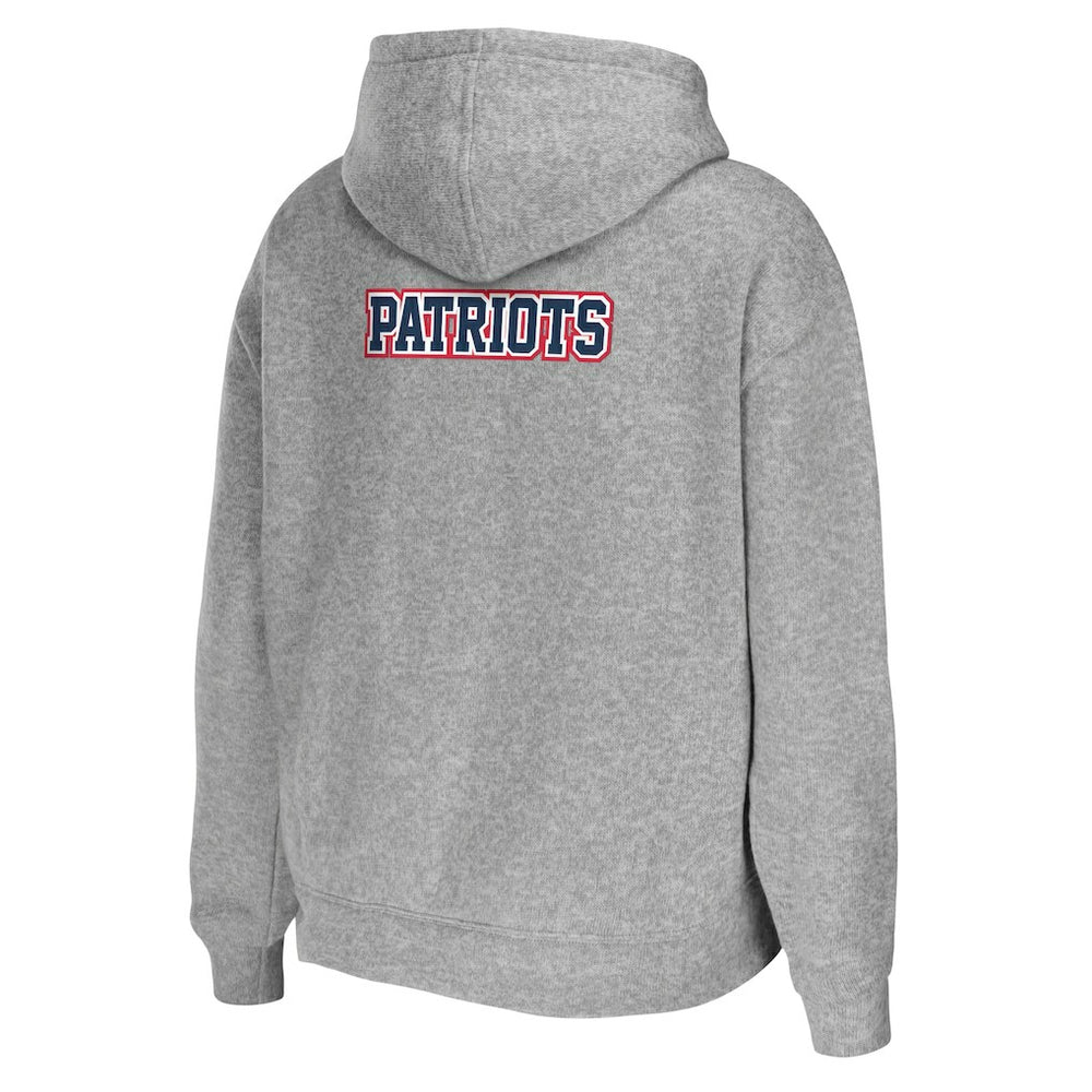 New England Patriots WEAR by Erin Andrews Women's Team Full-Zip Hoodie Heathered Gray | NFL