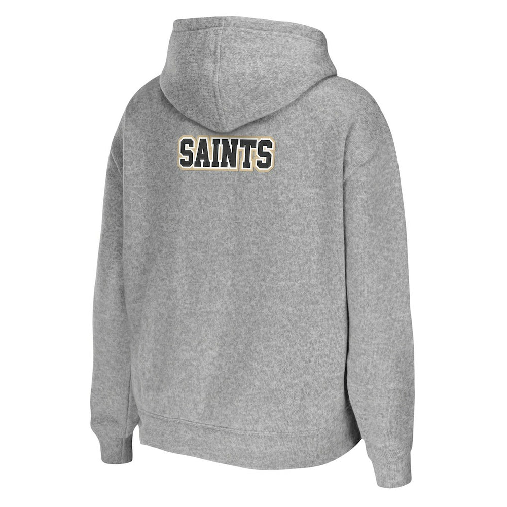 New Orleans Saints WEAR by Erin Andrews Women's Team Full-Zip Hoodie Heathered Gray | NFL