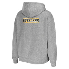 Pittsburgh Steelers WEAR by Erin Andrews Women's Team Full-Zip Hoodie Heathered Gray | NFL