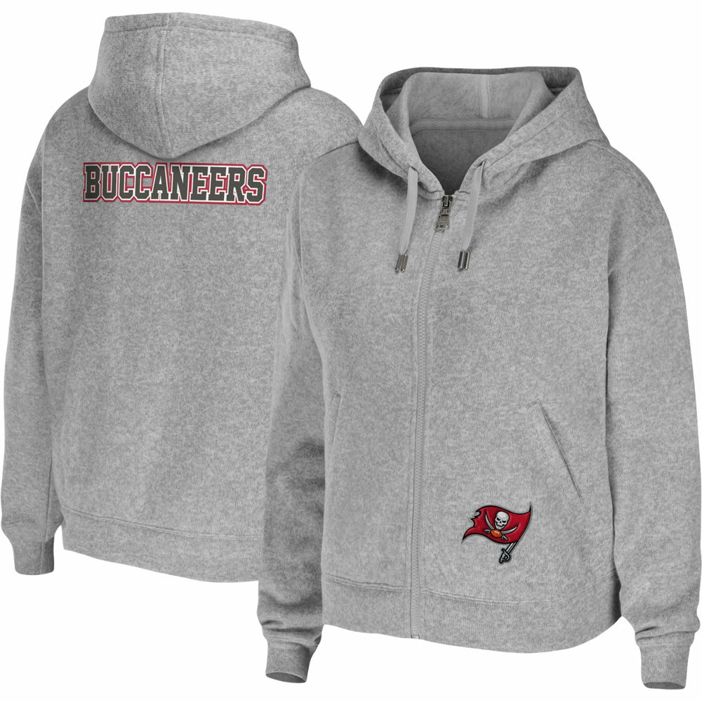 Tampa Bay Buccaneers WEAR by Erin Andrews Women's Team Full-Zip Hoodie Heathered Gray | NFL