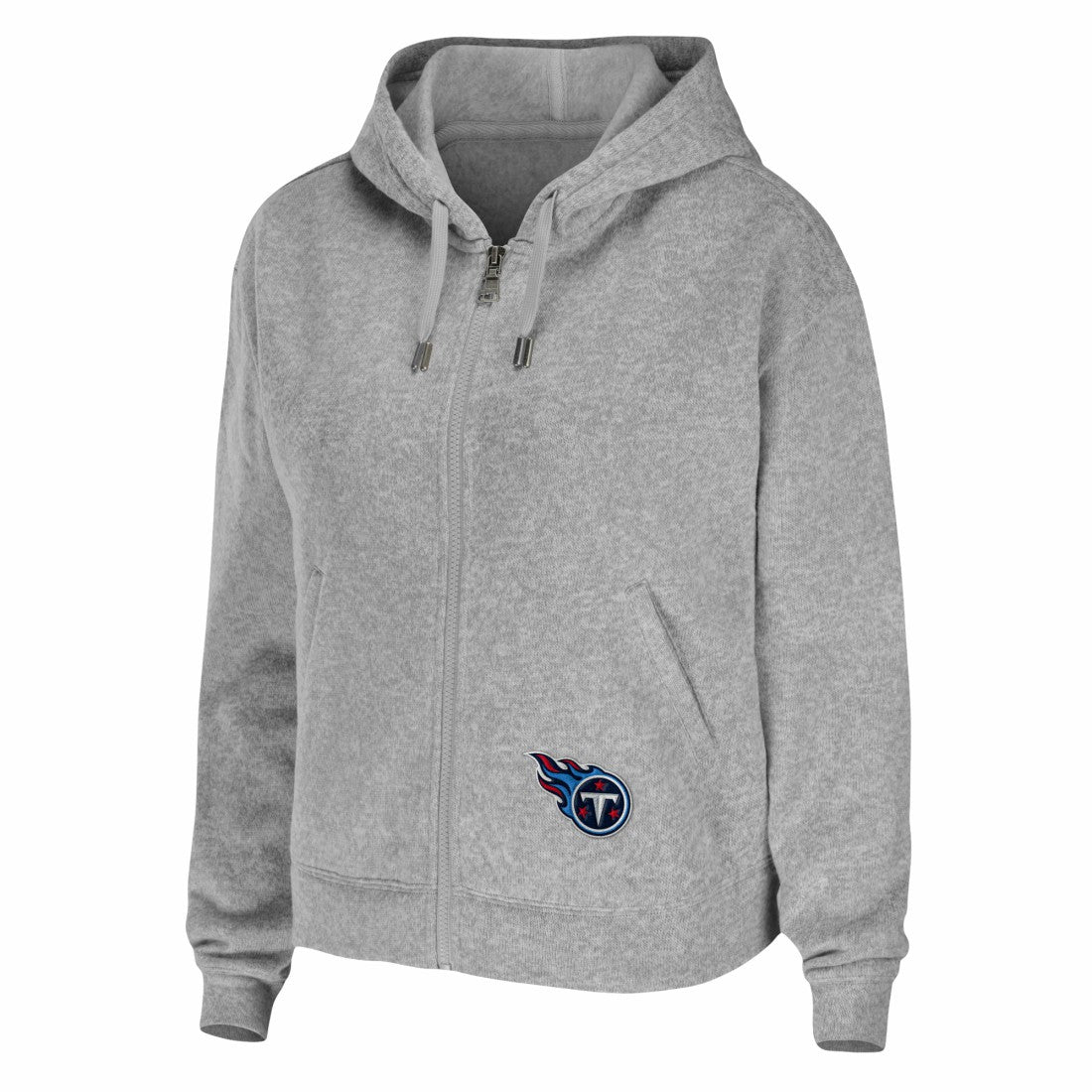 Tennessee Titans WEAR by Erin Andrews Women's Team Full-Zip Hoodie Heathered Gray | NFL
