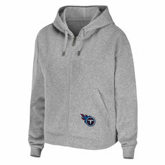 Tennessee Titans WEAR by Erin Andrews Women's Team Full-Zip Hoodie Heathered Gray | NFL