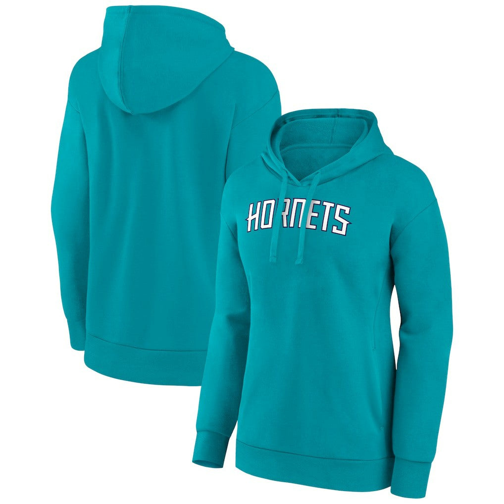 Charlotte Hornets Women's Wordmark Alt Pullover Hoodie Teal - NBA