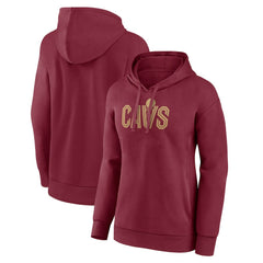 Cleveland Cavaliers Women's Wordmark Alt Pullover Hoodie Wine - NBA