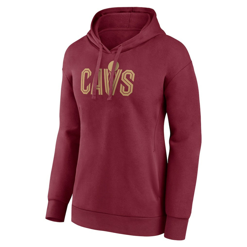 Cleveland Cavaliers Women's Wordmark Alt Pullover Hoodie Wine - NBA