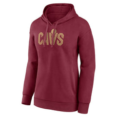 Cleveland Cavaliers Women's Wordmark Alt Pullover Hoodie Wine - NBA