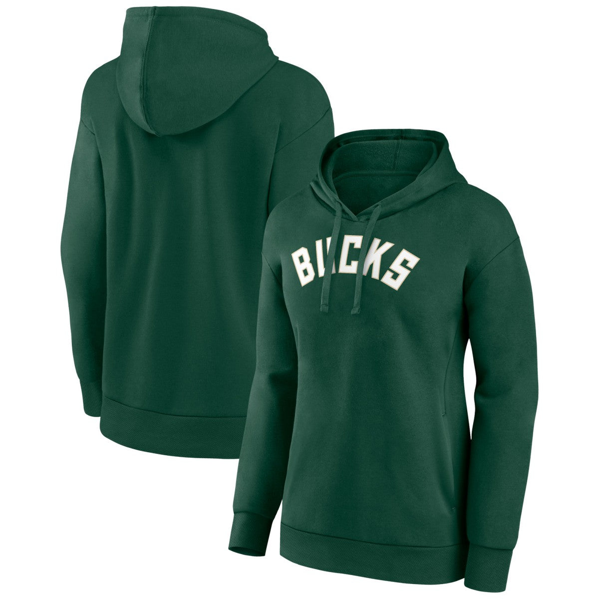 Milwaukee Bucks Women's Wordmark Alt Pullover Hoodie Hunter Green - NBA