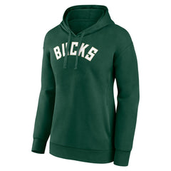 Milwaukee Bucks Women's Wordmark Alt Pullover Hoodie Hunter Green - NBA