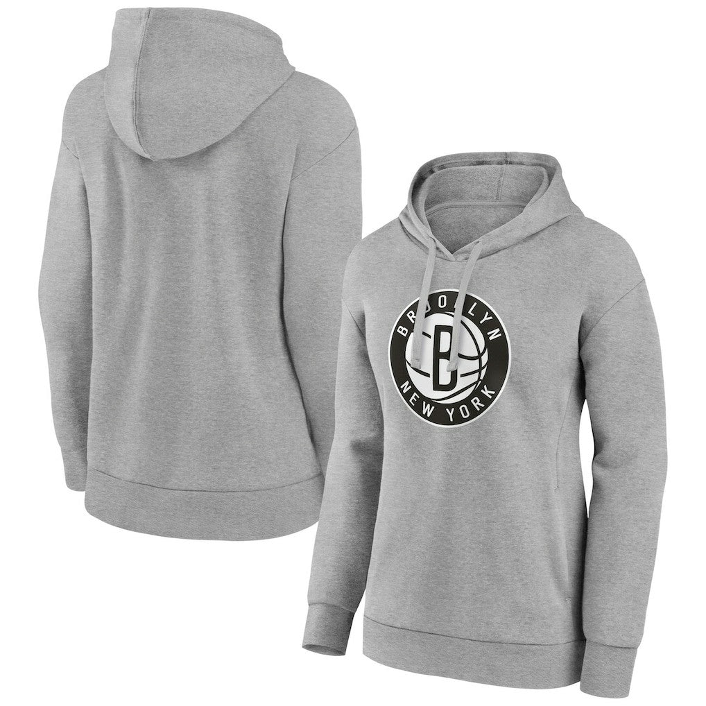 Brooklyn Nets Women's Alternate Logo Pullover Hoodie Gray - NBA