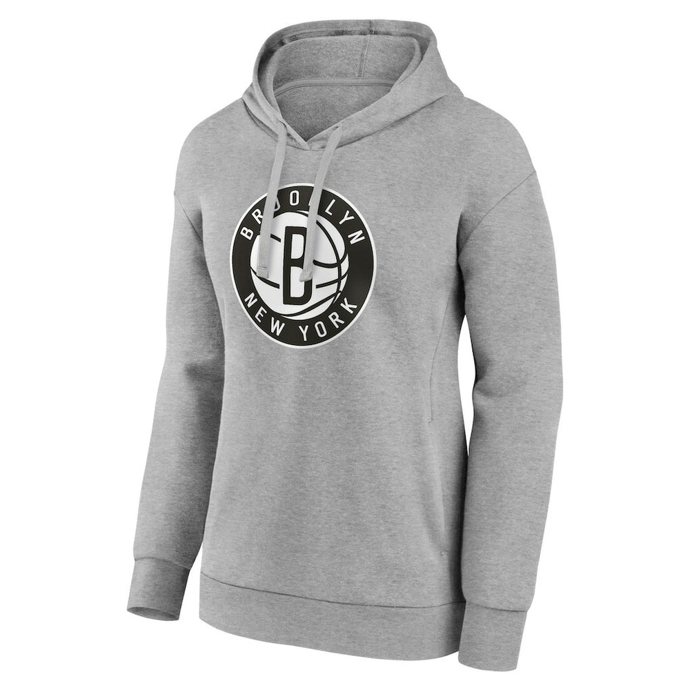 Brooklyn Nets Women's Alternate Logo Pullover Hoodie Gray - NBA