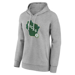 Milwaukee Bucks Women's Alternate Logo Pullover Hoodie Gray - NBA