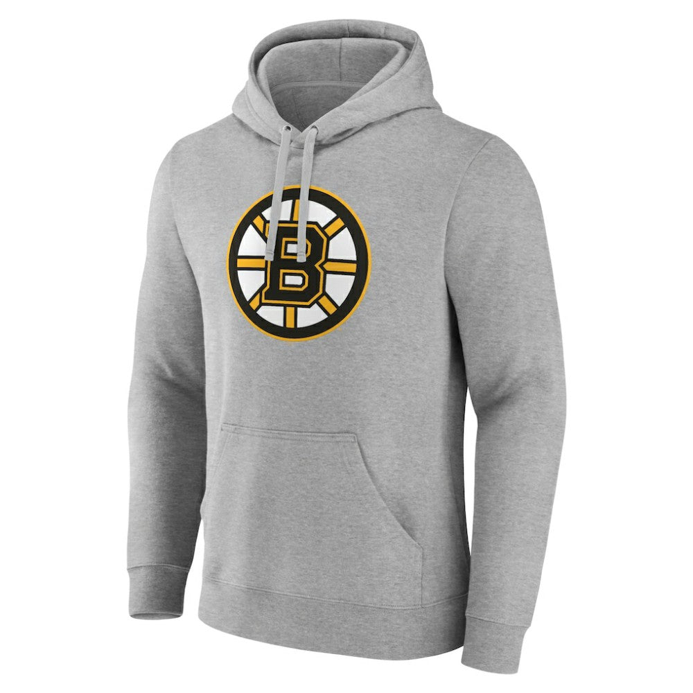 Boston Bruins Fanatics Primary Logo Pullover Hoodie - Heather Gray - NHL