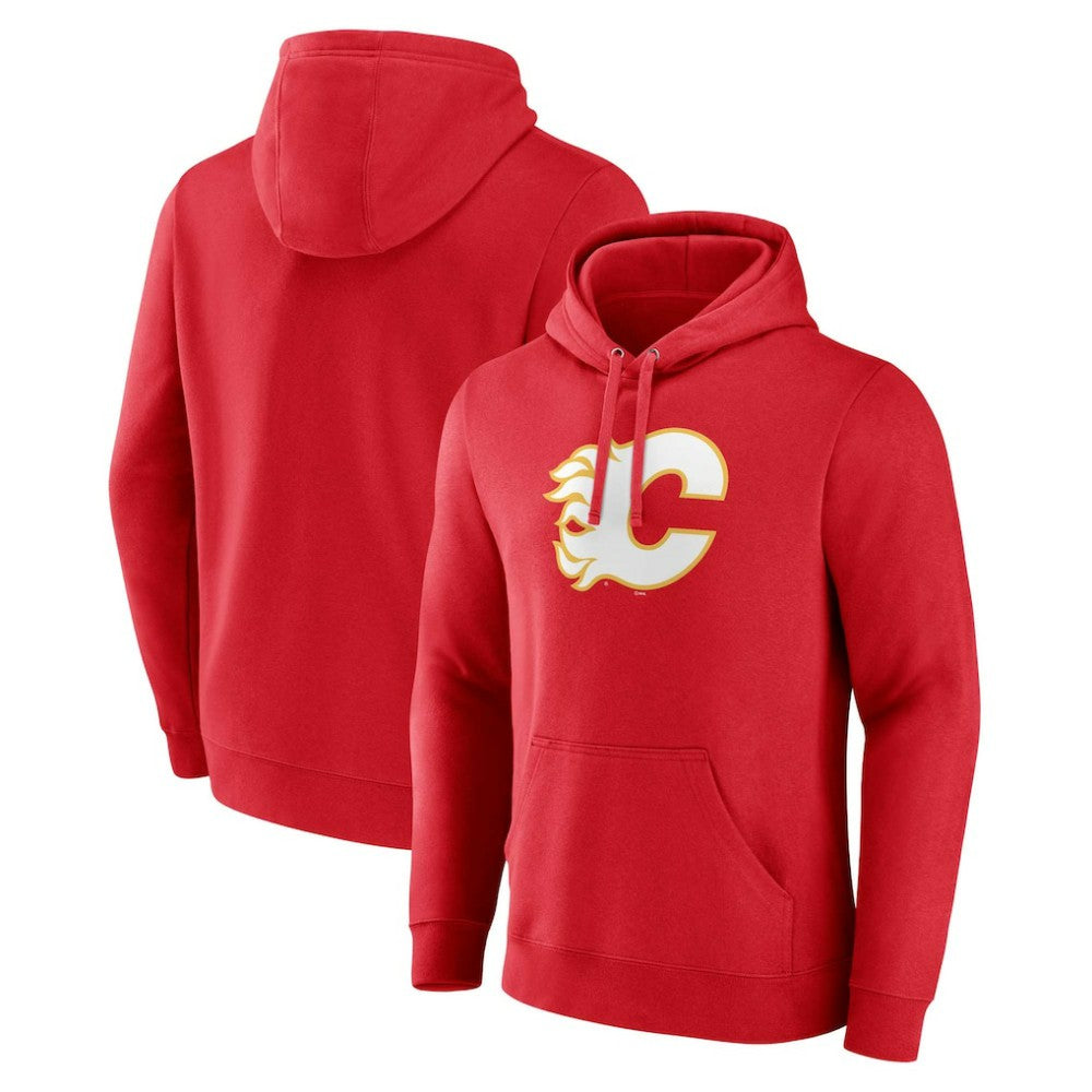 Calgary Flames Fanatics Primary Team Logo Pullover Hoodie - Red - NHL