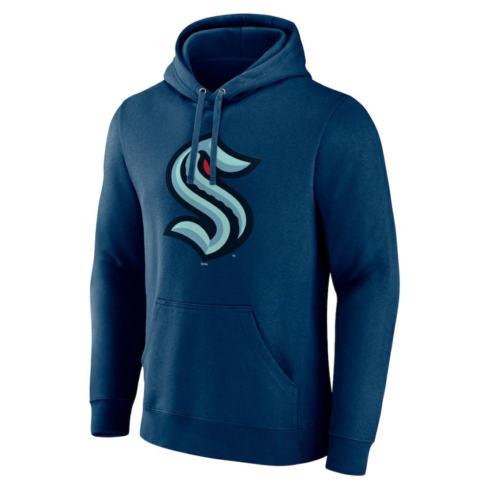 Seattle Kraken Fanatics Primary Logo Pullover Hoodie - Deep Sea Blue - NHL