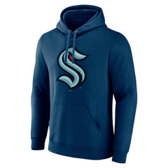 Seattle Kraken Fanatics Primary Logo Pullover Hoodie - Deep Sea Blue - NHL