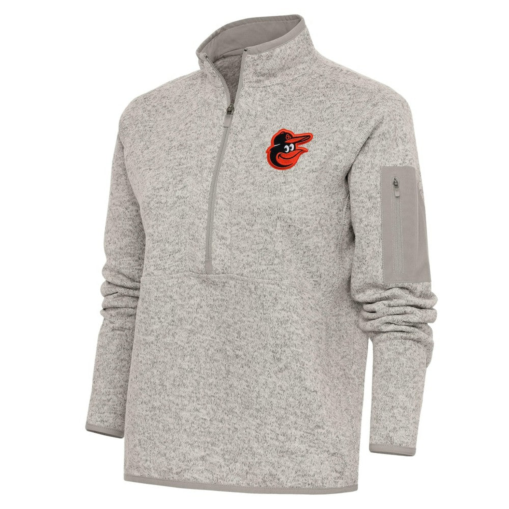 Baltimore Orioles Antigua Women's Logo Fortune Quarter-Zip Pullover Jacket - MLB