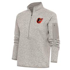 Baltimore Orioles Antigua Women's Logo Fortune Quarter-Zip Pullover Jacket - MLB