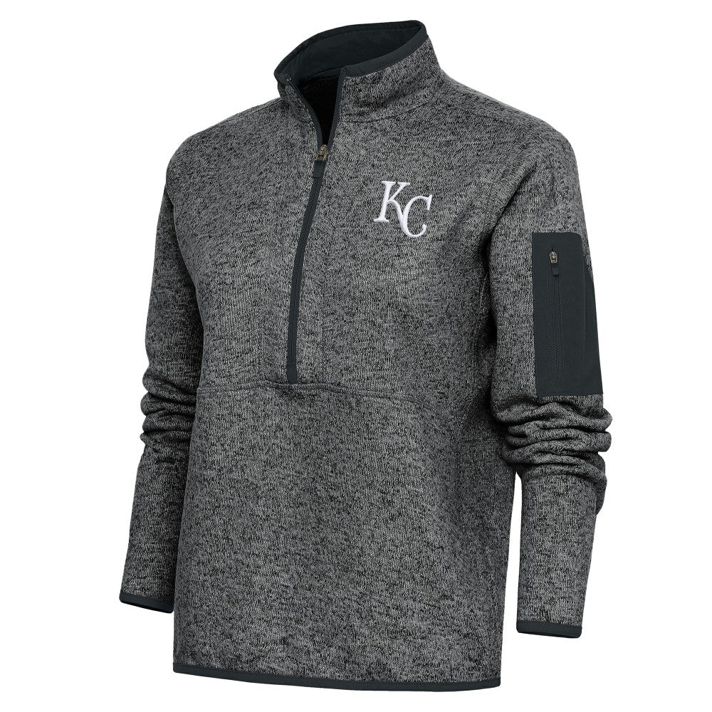 Kansas City Royals Antigua Women's Logo Fortune Quarter-Zip Pullover Jacket - MLB