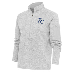 Kansas City Royals Antigua Women's Logo Fortune Quarter-Zip Pullover Jacket - MLB