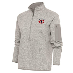 Minnesota Twins Antigua Women's Logo Fortune Quarter-Zip Pullover Jacket - MLB