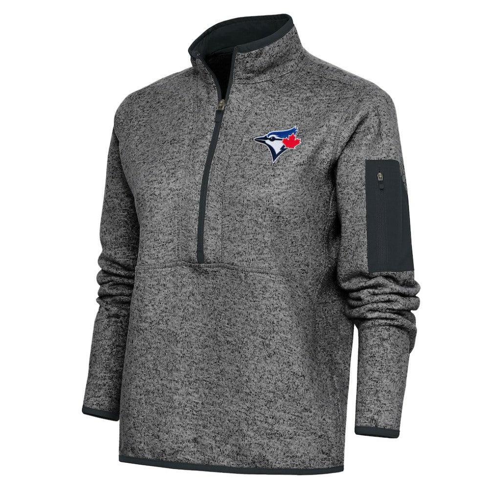 Toronto Blue Jays Antigua Women's Logo Fortune Quarter-Zip Pullover Jacket - MLB